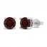 Garnet Stud Earrings Sterling Silver