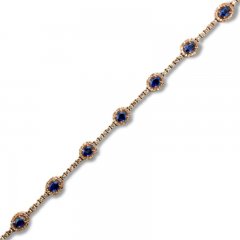 Le Vian Sapphire Bracelet 3-1/5 ct tw Diamonds 14K Strawberry Gold