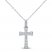 Diamond Cross Necklace 1/2 ct tw 10K White Gold 18"