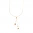 Circle Bead Necklace 14K Two-Tone Gold 17"