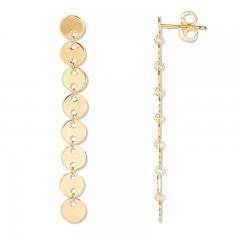 Disc Drop Earrings 14K Yellow Gold