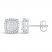 Diamond Earrings 1/5 ct tw Princess/Round 10K White Gold