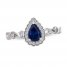 Natural Sapphire Engagement Ring 1/4 ct tw Diamonds 14K White Gold