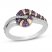 Disney Treasures Alice in Wonderland "Cheshire Cat" Amethyst & Diamond Ring 1/10 ct tw Sterling Silver/10K Rose Gold