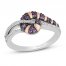 Disney Treasures Alice in Wonderland "Cheshire Cat" Amethyst & Diamond Ring 1/10 ct tw Sterling Silver/10K Rose Gold