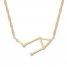 Libra Zodiac Necklace 1/10 ct tw Diamonds 10K Yellow Gold