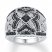 Black/White Diamond Ring 1/2 ct tw Round-cut Sterling Silver