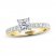 THE LEO Diamond Engagement Ring 1-3/8 ct tw Princess/Round 14K Yellow Gold