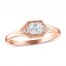 Diamond Engagement Ring 1/2 ct tw Princess/Round 14K Rose Gold