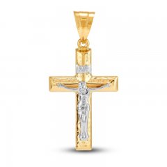 Crucifix Charm 14K Two-Tone Gold