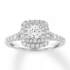 Diamond Engagement Ring 7/8 ct tw Round-cut 14K White Gold