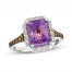 Le Vian Amethyst Ring 1/3 ct tw Diamonds 14K Vanilla Gold