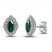 Lab-Created Emerald & White Lab-Created Sapphire Earrings Sterling Silver