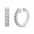 Diamond Hoop Earrings 1/2 ct tw Round-cut Sterling Silver