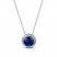 Blue/White Lab-Created Sapphire Necklace Round-Cut Sterling Silver 18"