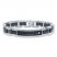 Men's Bracelet Diamond Accent Stainless Steel/Leather