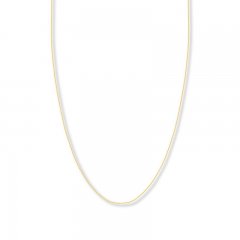 Adjustable 22" Square Wheat Chain 14K Yellow Gold Appx. 1mm