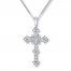 Previously Owned Diamond Cross Necklace 1-1/2 Carats tw 14K White Gold