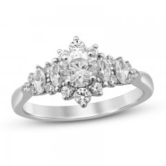 Diamond Engagement Ring 1 ct tw Round/Marquise 14K White Gold