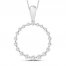 Diamond Circle Necklace 1/4 ct tw Round-cut 10K White Gold 18"