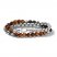 Bulova Double-Wrap Tiger's Eye Bracelet Stainless Steel 8.6"