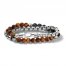 Bulova Double-Wrap Tiger's Eye Bracelet Stainless Steel 8.6"