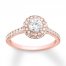 Diamond Engagement Ring 7/8 ct tw Round-cut 14K Rose Gold