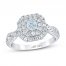 First Light Diamond Engagement Ring 7/8 ct tw Princess/Round 14K White Gold