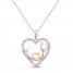 Diamond I Love You Heart Necklace 1/5 ct tw 10K Two-Tone Necklace 18"