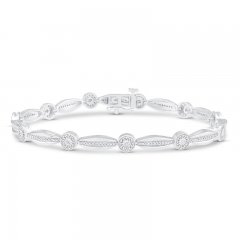 Diamond Bracelet 1/2 ct tw Round-cut Sterling Silver 7.25"