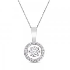 Unstoppable Love Necklace 1/4 ct tw 10K White Gold 19"