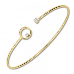 Diamond Bangle 1/10 ct tw Round-cut 10K Yellow Gold