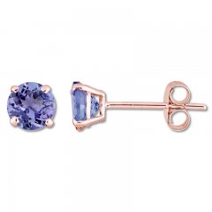 Tanzanite Stud Earrings 14K Rose Gold