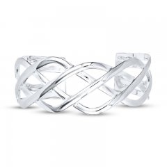 Braided Cuff Bracelet Sterling Silver