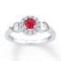 Lab-Created Ruby Lab-Created Sapphires Sterling Silver Ring