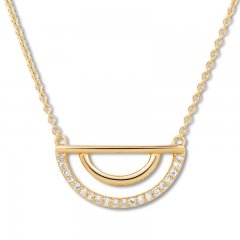 Diamond Geometric Necklace 1/10 ct tw Round-cut 10K Yellow Gold