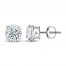 Diamond Solitaire Stud Earrings 7/8 ct tw Round-cut 14K White Gold