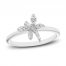 Diamond Dragonfly Ring 1/5 ct tw Round & Baguette-cut 10K White Gold