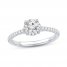 The Kiss Halo Diamond Engagement Ring 1 ct tw Round-cut Platinum