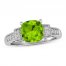 Peridot & White Topaz Ring Sterling Silver