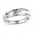 Men's Wedding Ring Diamond Accents 10K White Gold