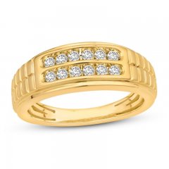 Men's Diamond Wedding Band 1/2 ct tw 10K Yellow Gold