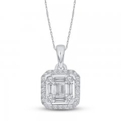 Diamond Necklace 1/3 ct tw 10K White Gold 18"