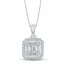 Diamond Necklace 1/3 ct tw 10K White Gold 18"