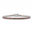 Garnet Line Bracelet Sterling Silver 7.25"