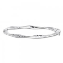 Twist Bangle Bracelet 14K White Gold