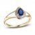 Blue Sapphire & Diamond Ring 1/20 ct tw Round-cut 10K Yellow Gold