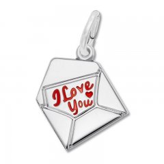 Love Letter Charm Red Enamel Sterling Silver