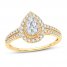 Multi-Stone Diamond Engagement Ring 1/2 ct tw Round-cut 10K Yellow Gold