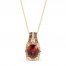 Le VIan Garnet Necklace 1/2 ct tw Diamonds 14K Strawberry Gold 18"